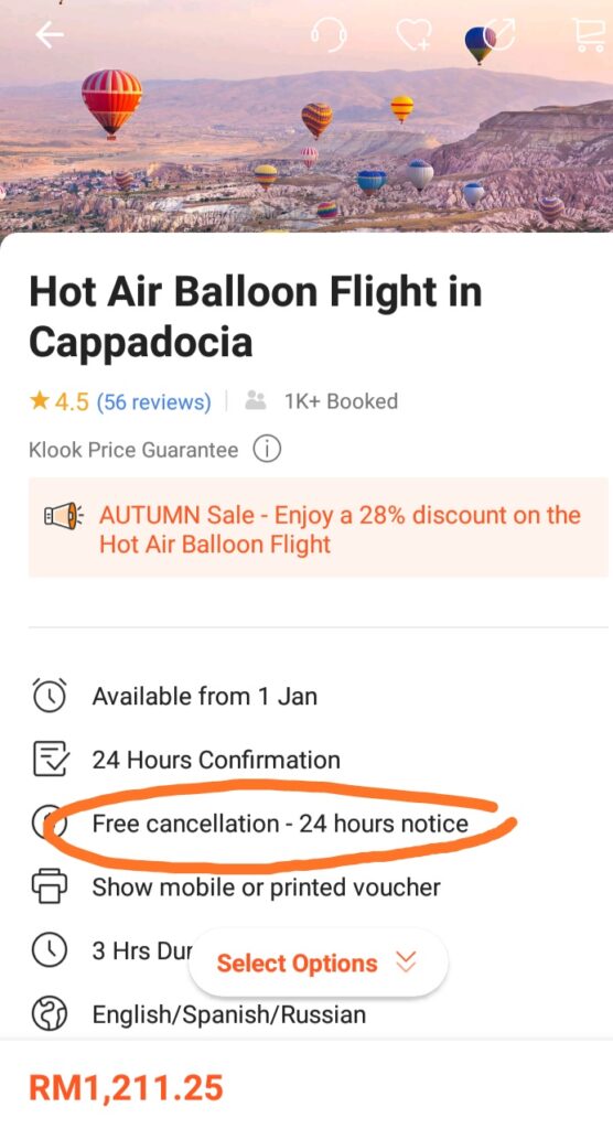 Klook cancellation policy