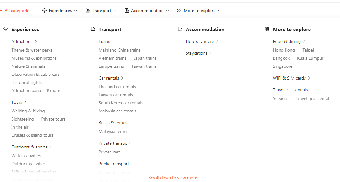Klook activities and services