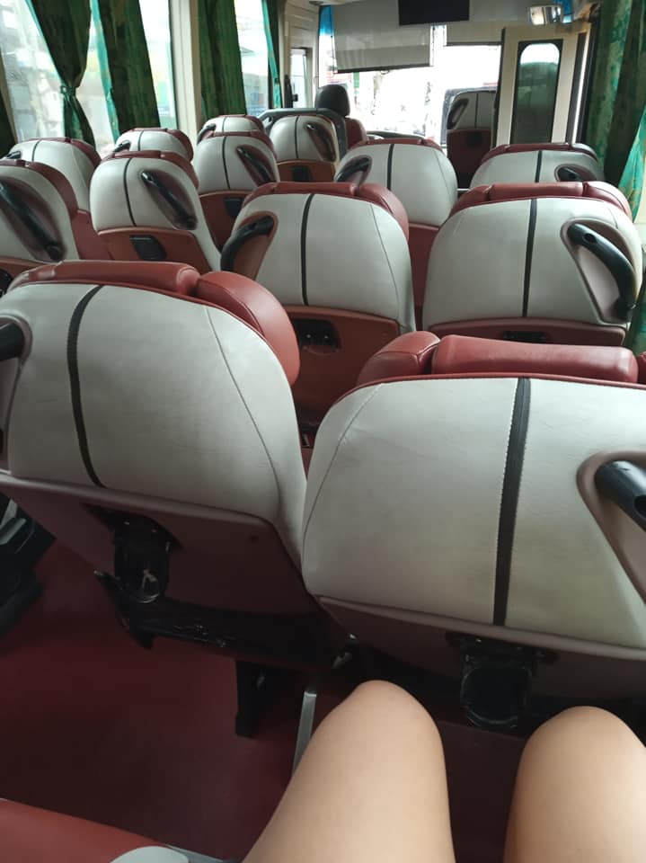 Day time long-distance bus in Vietnam
