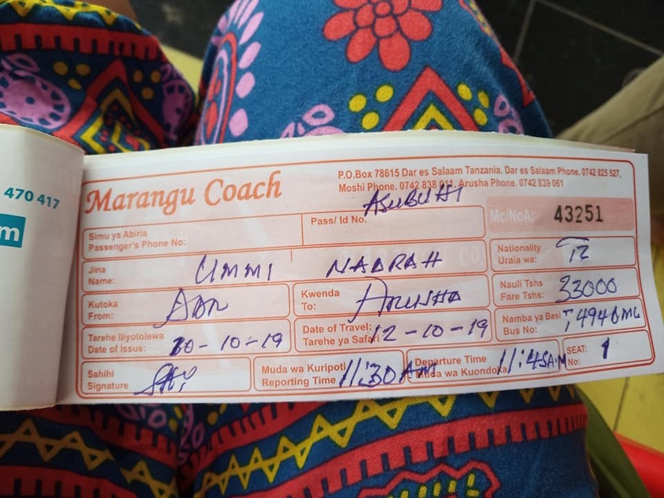 Bus Ticket in Dar es Salaam