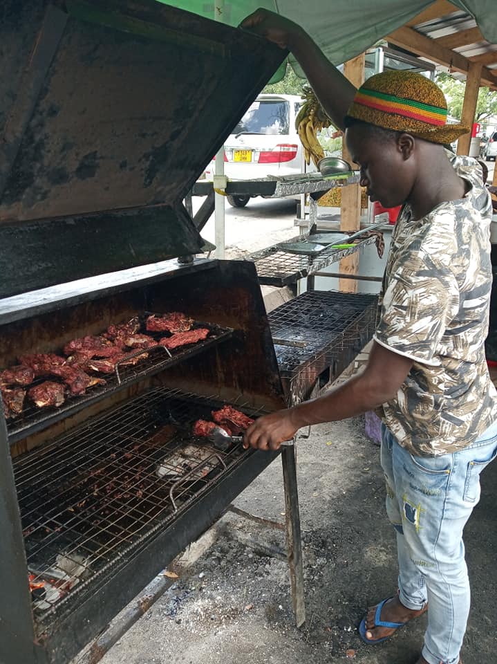 Nyama choma in the making