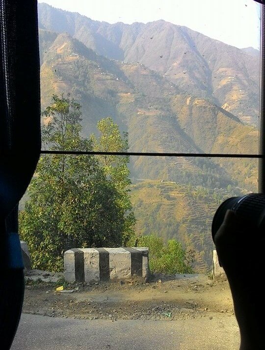 Bus view Kathmandu to Pokhara Nepal
