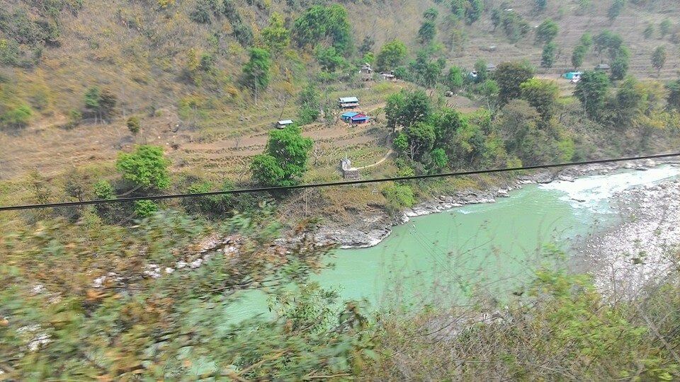 Bus view from Kathmandu to Pokhara