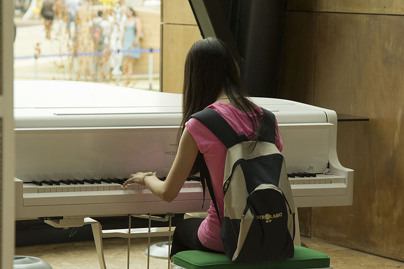 Girl playing piano
